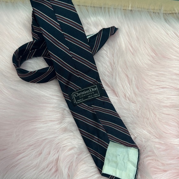 Dior Other - Dior Navy and Red Striped Tie all Silk